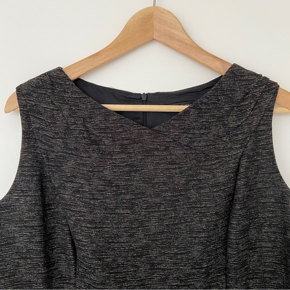 DAVID MEISTER BLACK/GREY TEXTURED AND LINED SHEATH DRESS, PRINCESS SEAMS, SZ 14 - Picture 7 of 12